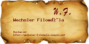 Wechsler Filoméla névjegykártya